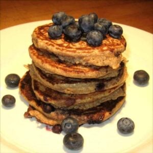 Healthy Banana Blueberry Pancakes