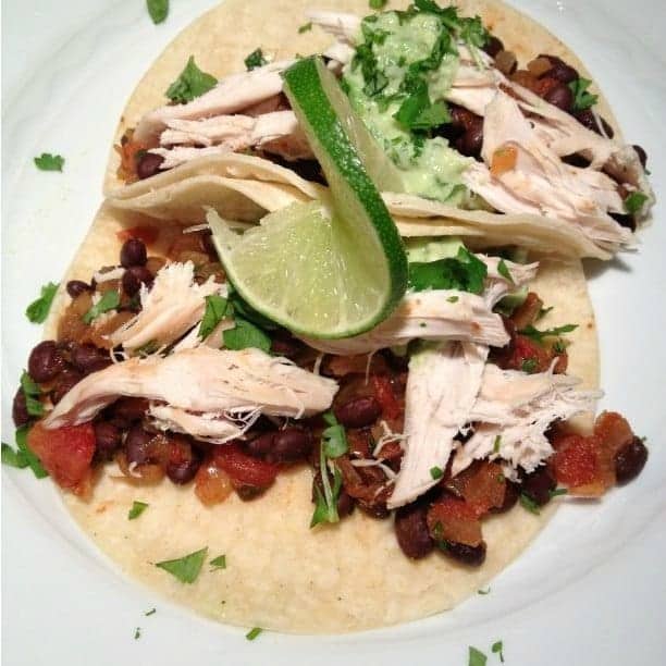 chicken and black bean tacos