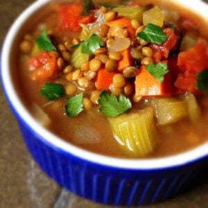Slow Cooker Lentil Soup with Bacon - The Lemon Bowl