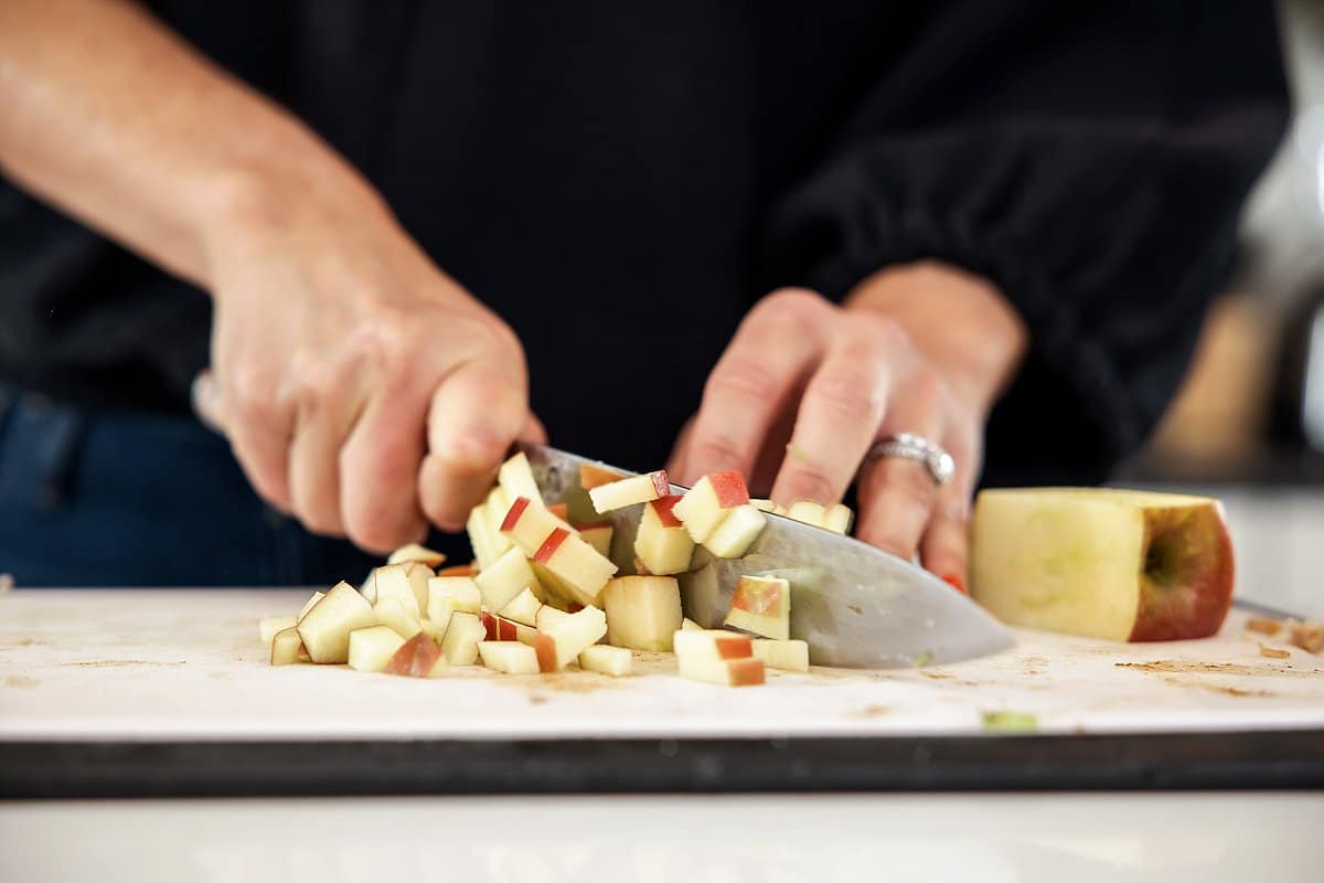 Healthy Curried Chicken Salad with Apples and Mayo - Bowl of Delicious