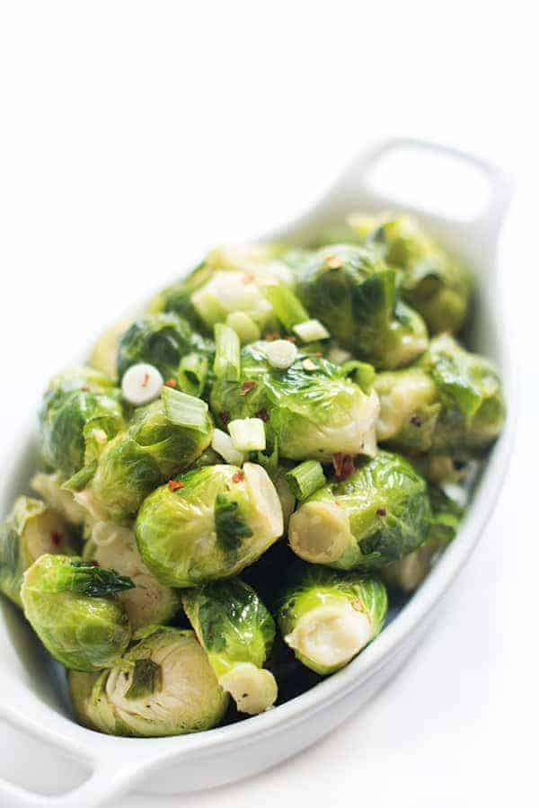 Brussels Sprouts with Lemon and Garlic - an easy side dish recipe