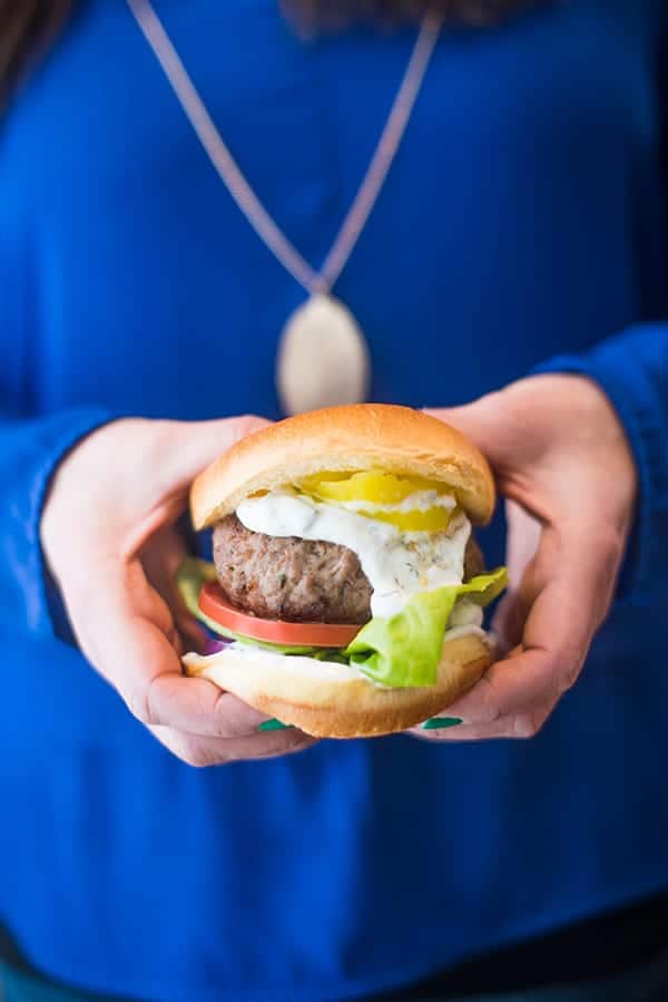 Lamb Burgers with Tzatziki Sauce Recipe