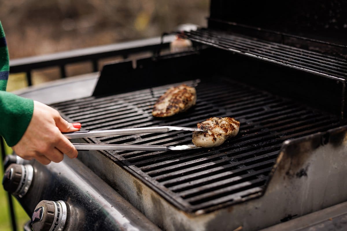 Grilling rosemary chicken