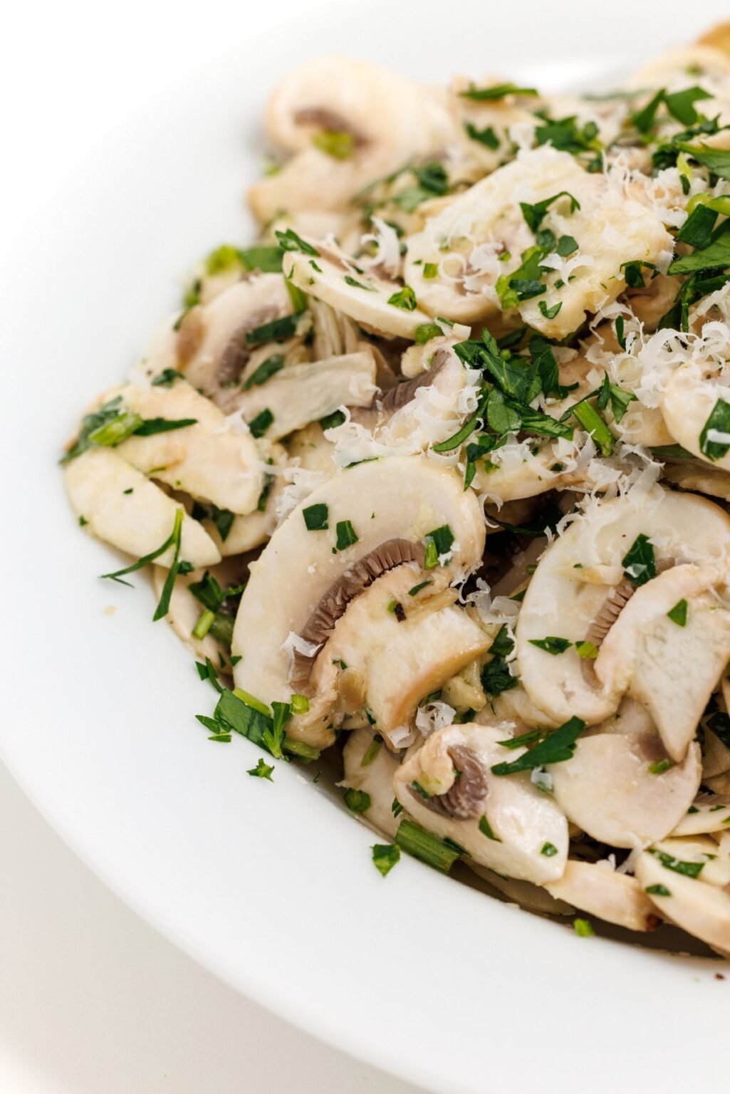 Fresh Mushroom Salad with Lemon Parmesan Vinaigrette