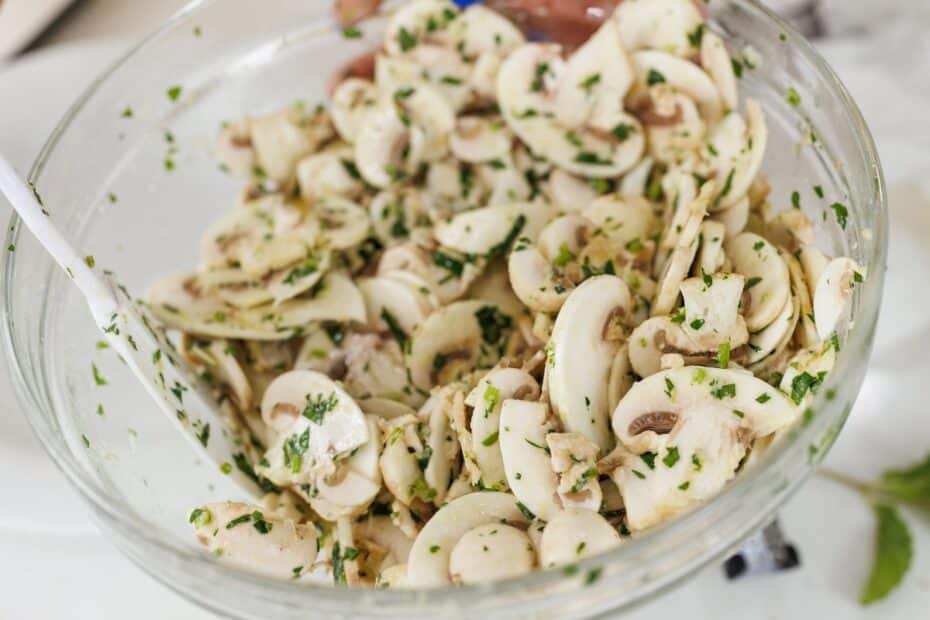 Fresh Mushroom Salad with Lemon Parmesan Vinaigrette