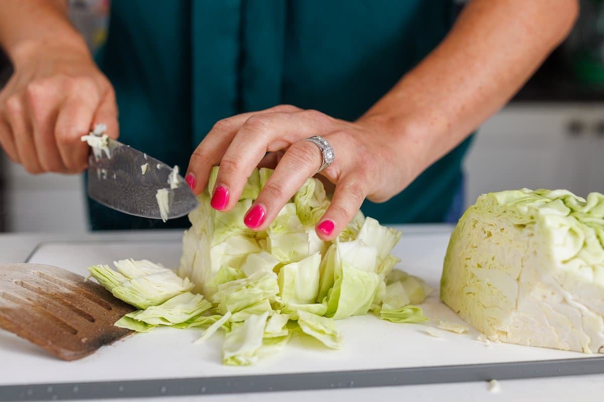 Cutting cabbage