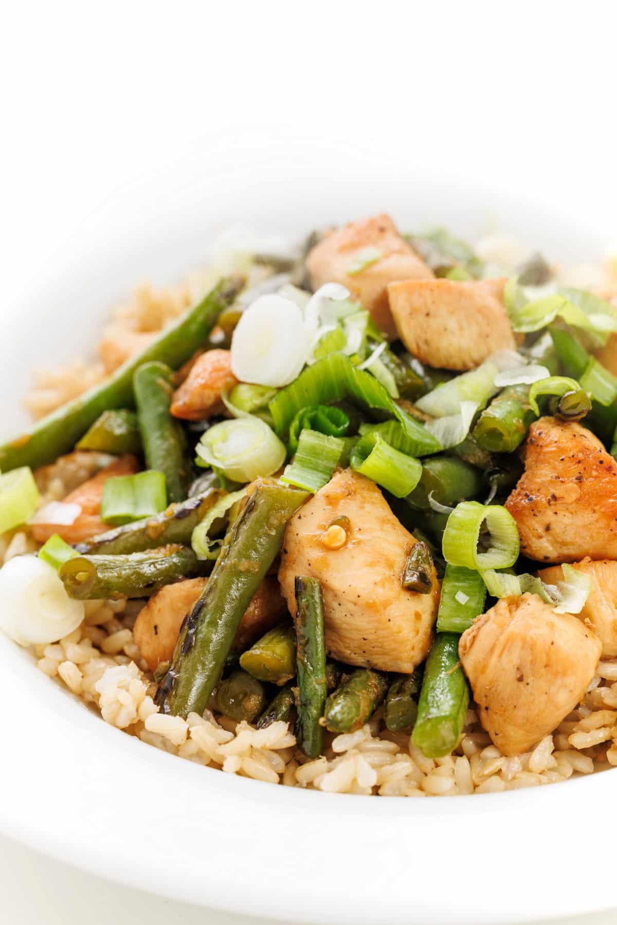 Chicken and green bean stir-fry.