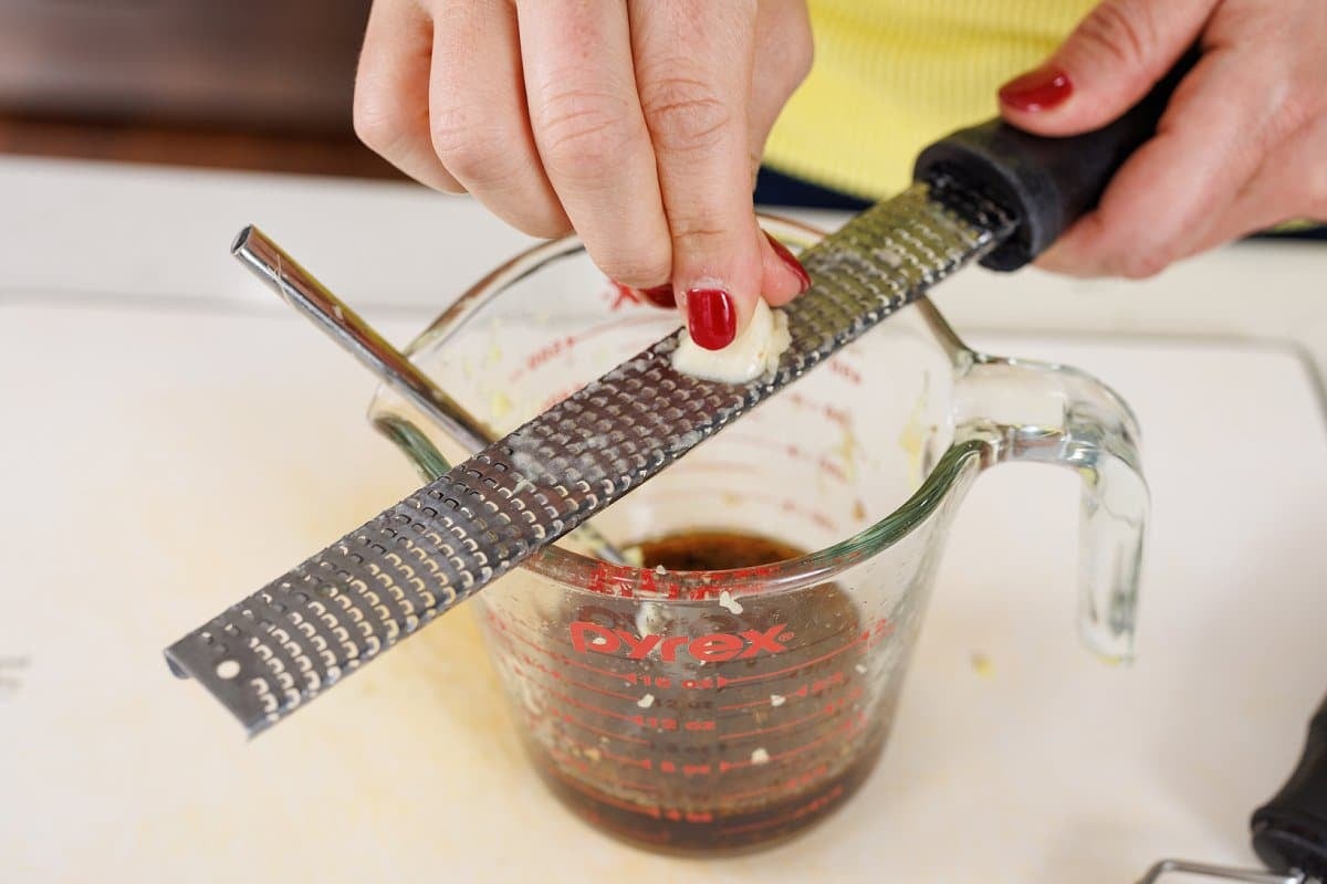 Liz grating garlic