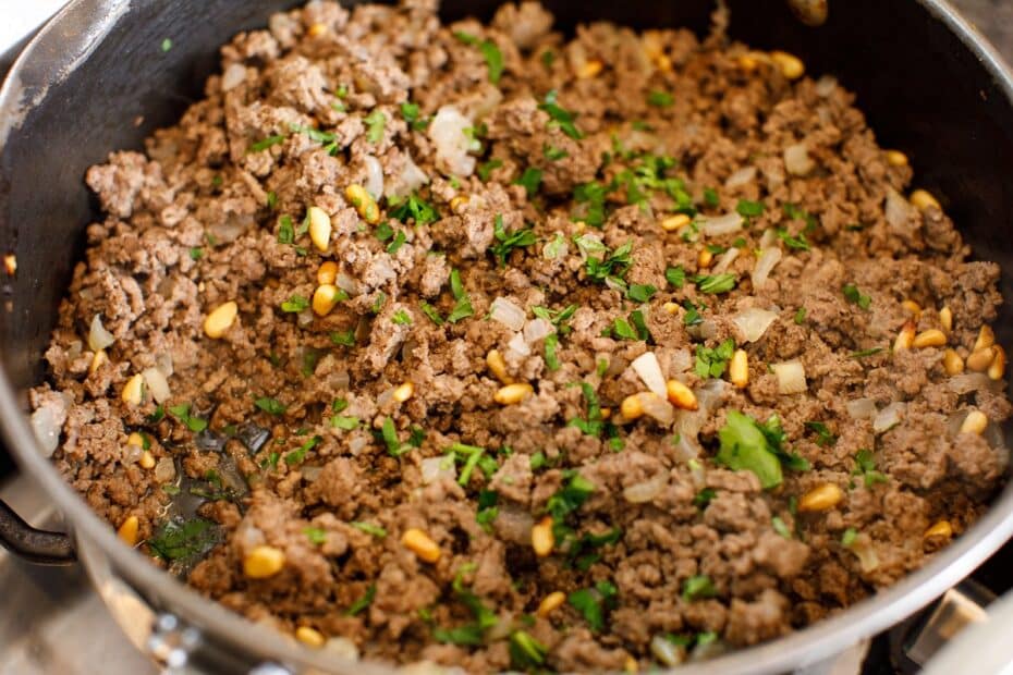 Lebanese Hushwee Ground Beef with Pine Nuts The Lemon Bowl®