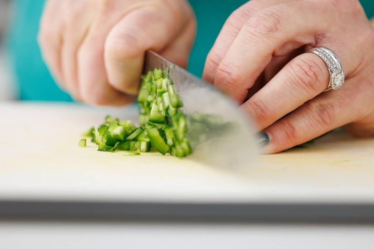 Chopping jalapeno