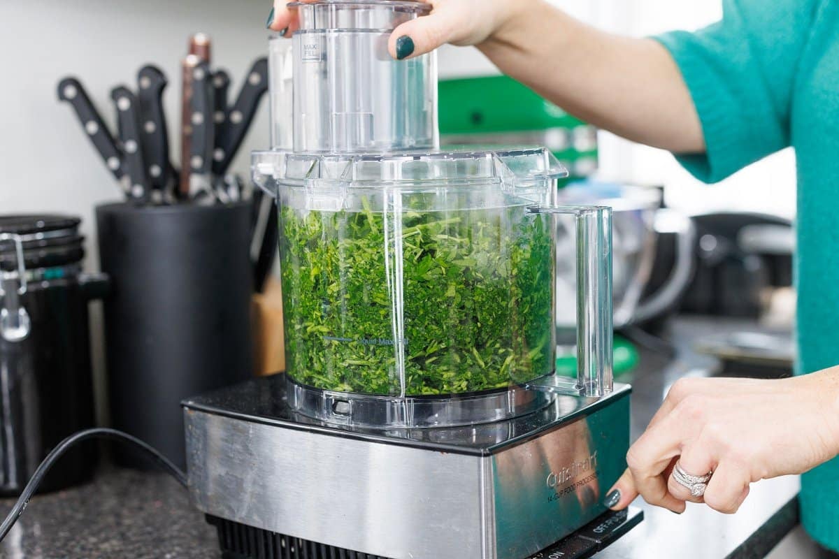 Chopping parsley