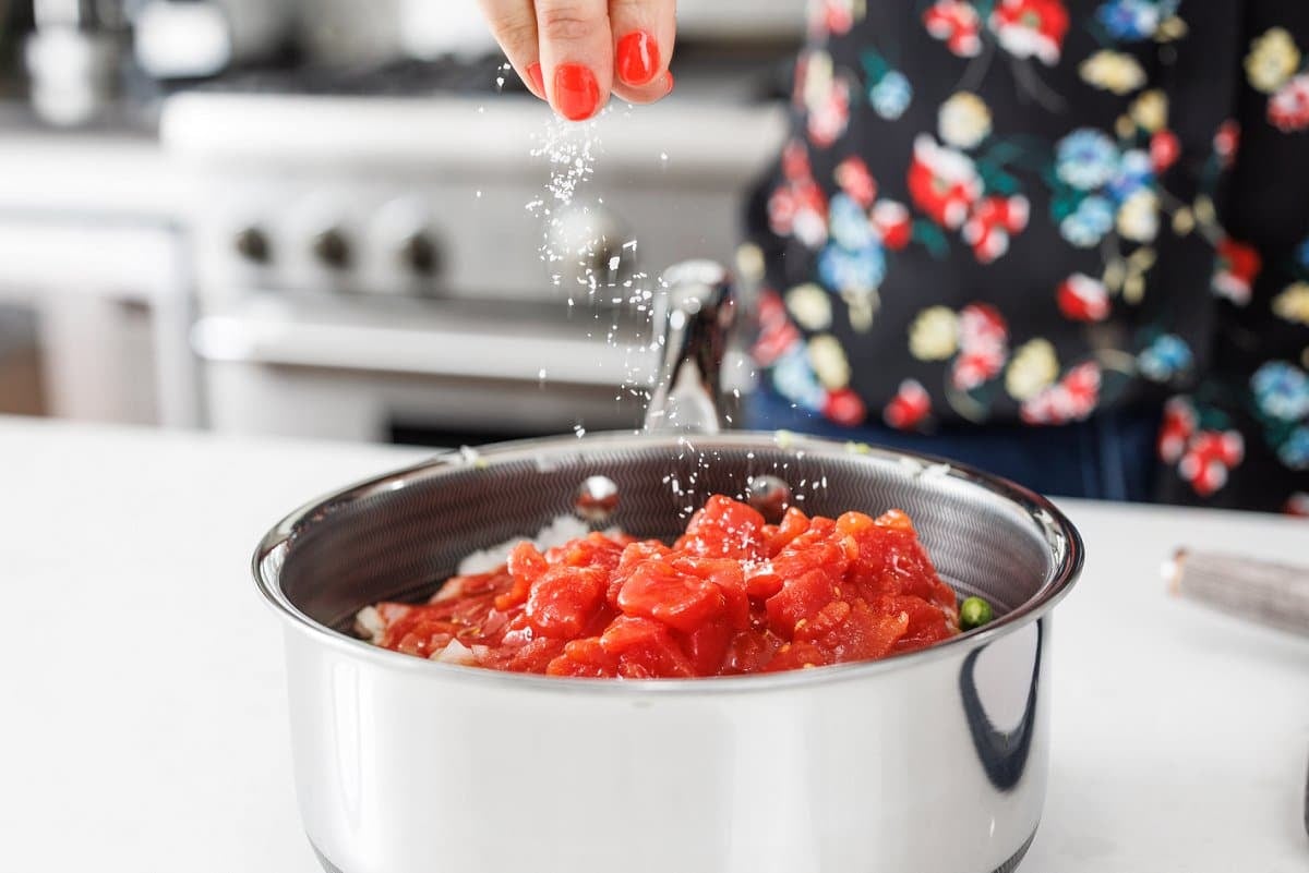 Seasoning stewed green beans