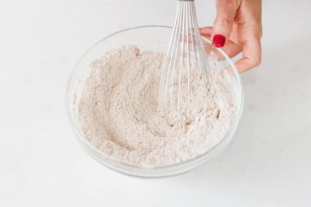 Whisking dry ingredients together