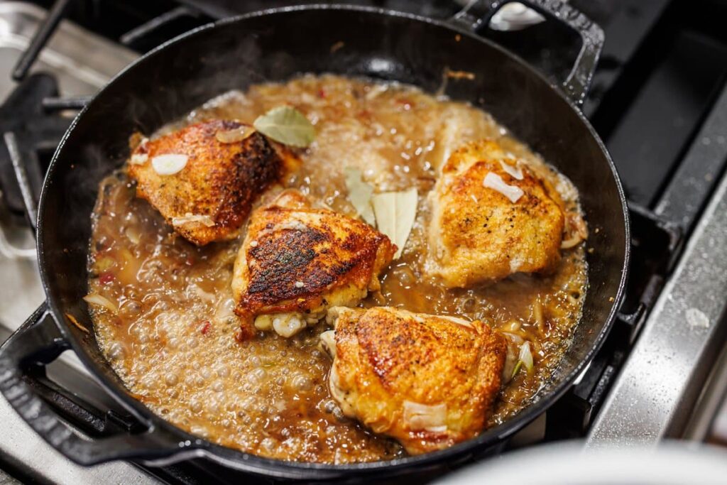 Braised Chicken Thighs - The Lemon Bowl