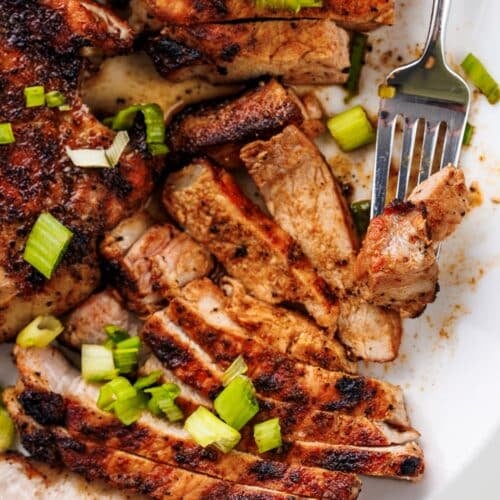 a plate of meat and vegetables