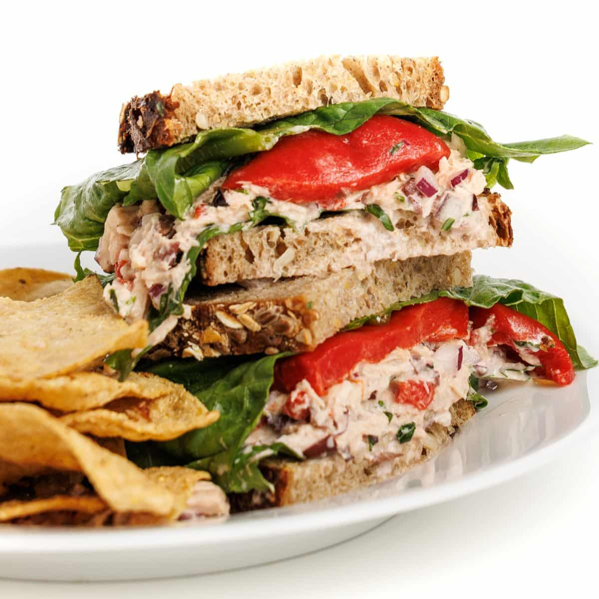 Mediterranean tuna sandwich, one of 20 healthy make-ahead lunches.