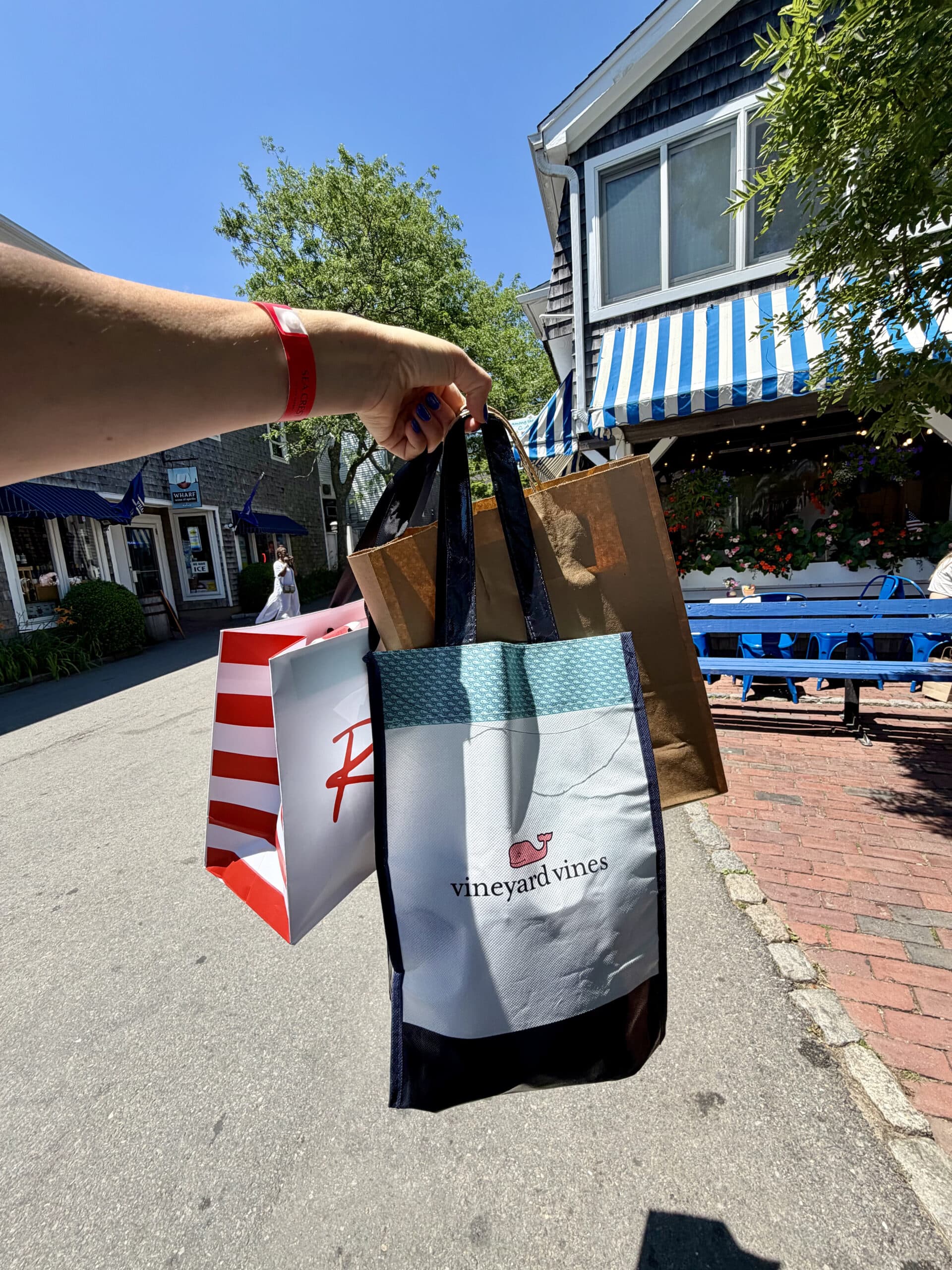 Shopping bags from the shops in Edgartown.